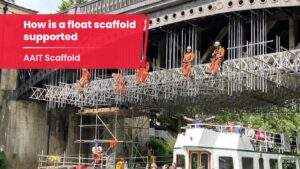 Industrial scaffold system setup on construction site